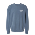 Front view of a light blue crewneck sweatshirt with a small white Everytown for Gun Safety logo printed on left chest.