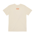 Cream colored short-sleeve unisex t-shirt, back view. The Everytown for Gun Safety logo is printed in orange, just below the collar.