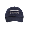A navy blue ballcap with a white Everytown for Gun Safety logo embroidered on the front.